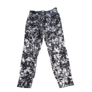 Athleta Salutation Printed Jogger Women's Sz Large Black & White / Gray Tie-Dye